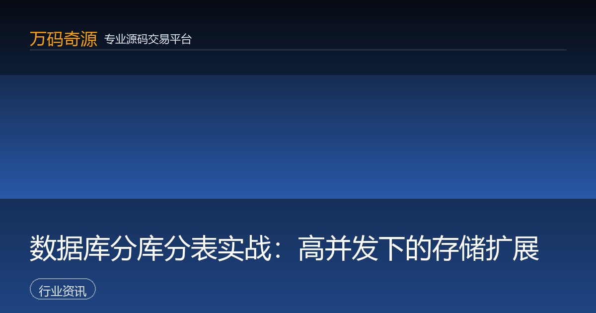 数据库分库分表实战：高并发下的存储扩展